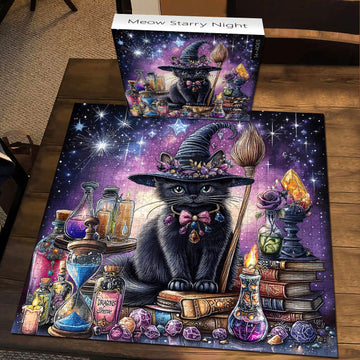 Meow Starry Night Jigsaw Puzzle 1000 pezzi
